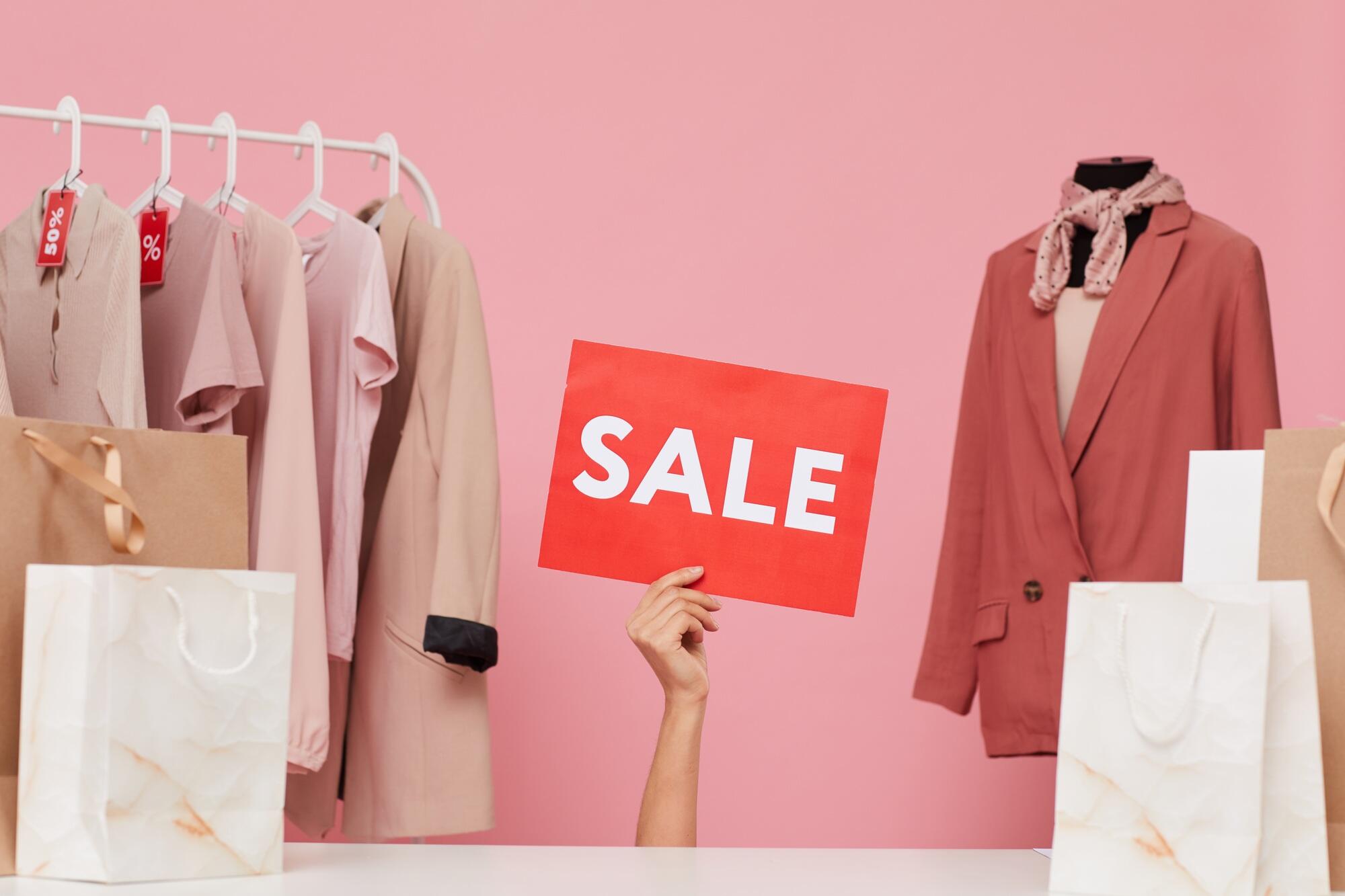 Sale in clothes store